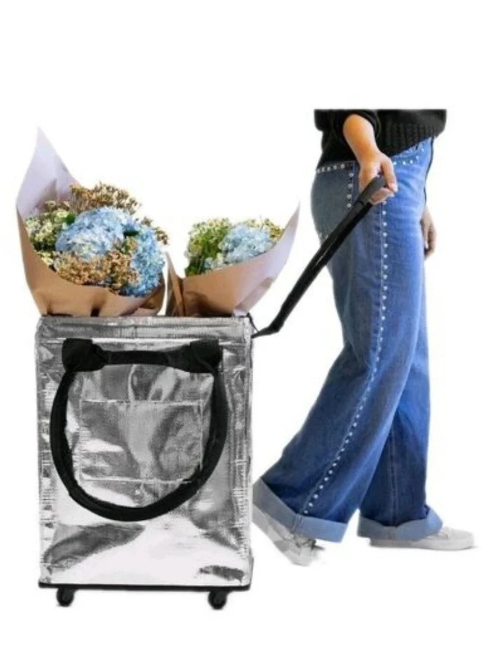 CleverMade Foldable Rolling Tote Bag 18