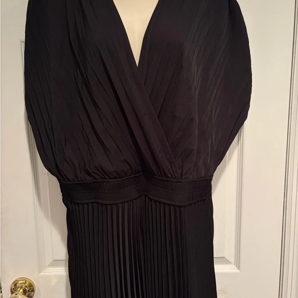 City‎ Chic Elia Black Pleated Midi Dress US 16 NWT Elegant Cocktail Party Dress