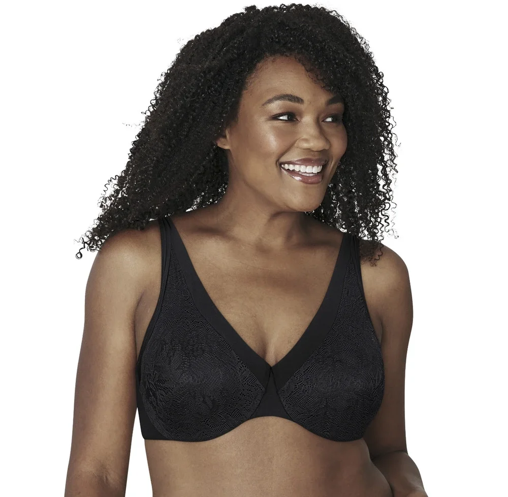 Playtex Secrets Ultra Soft No Poke Dreamwire Underwire Bra Black Size 42C
