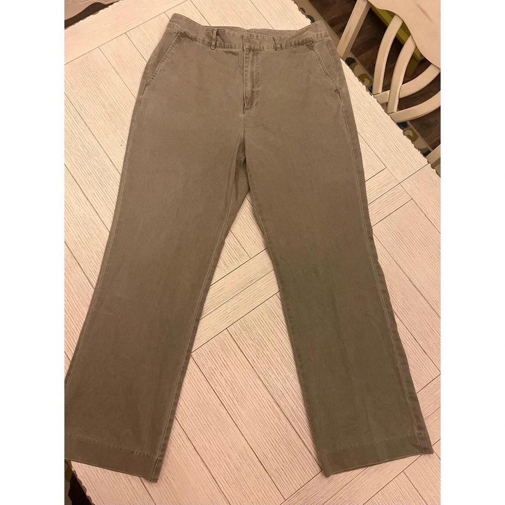 Ralph Lauren cotton khaki straight leg, high waist women's‎ pants. Size 14W