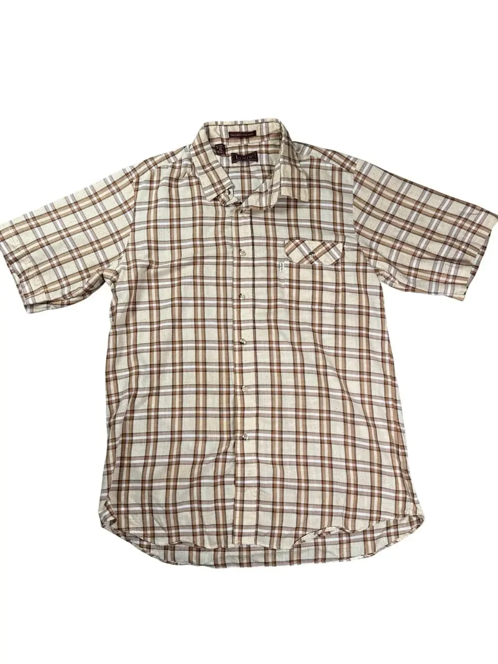 Tailored For Men Levi's Action Western‎ Cowboy Shirt Mens XL Tartan Plaid Check