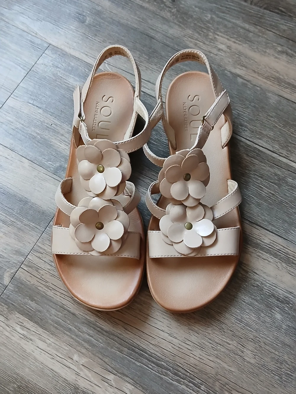 SOUL Naturalizer Beige Floral Slingback Sandals‎