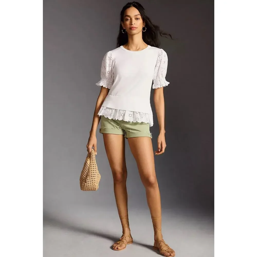 Anthropologie white eyelet