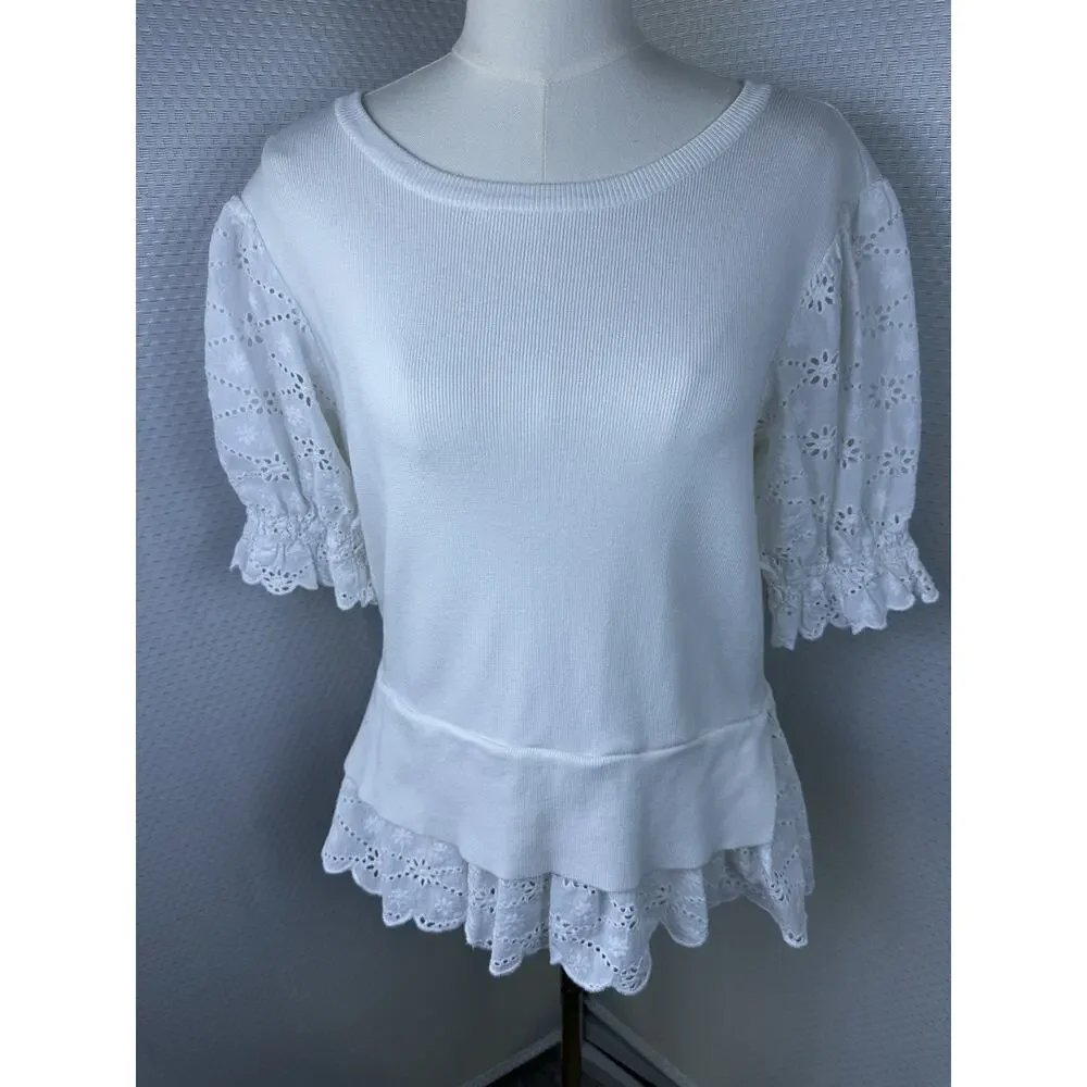 Anthropologie white eyelet