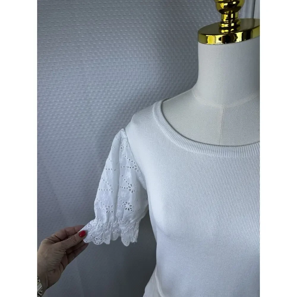 Anthropologie white eyelet