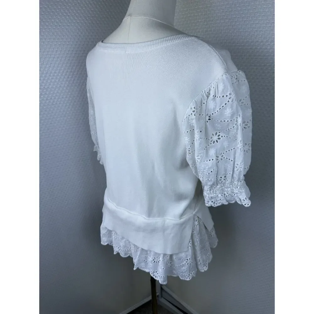 Anthropologie white eyelet