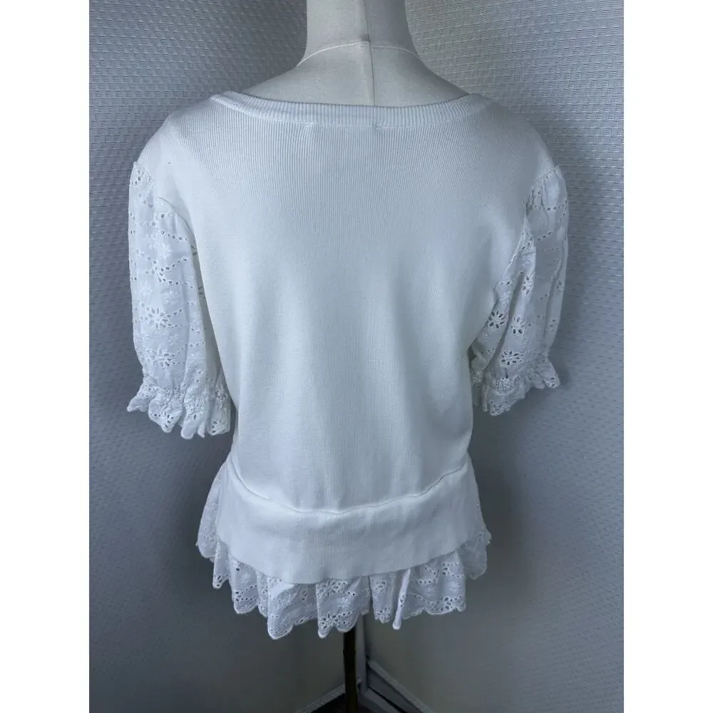 Anthropologie white eyelet