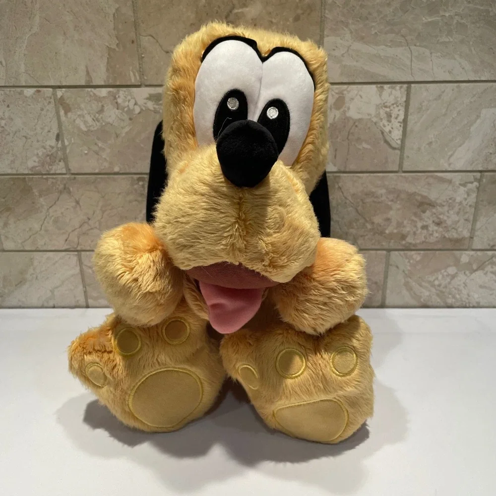 Disney‎ Parks Pluto Plush Sitting Stuffed Animal Dog Big Feet Souvenir 11