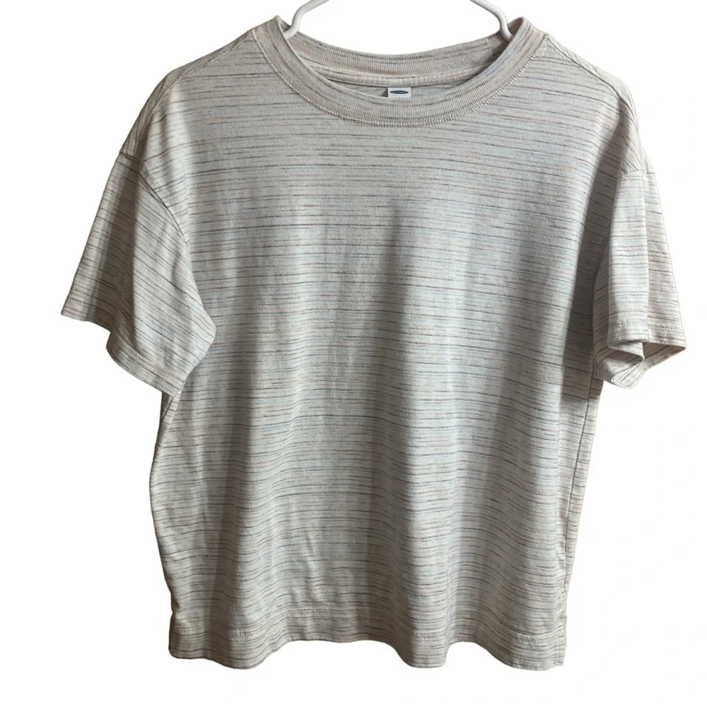 Old Navy Easy Vintage Warm Space Dye Crewneck Short Sleeve Tee Size Small