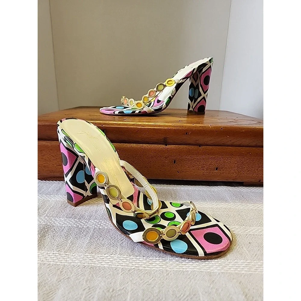 giuseppe zanotti For Vicini NEW SZ 8 Handpainted Embellished Sandals