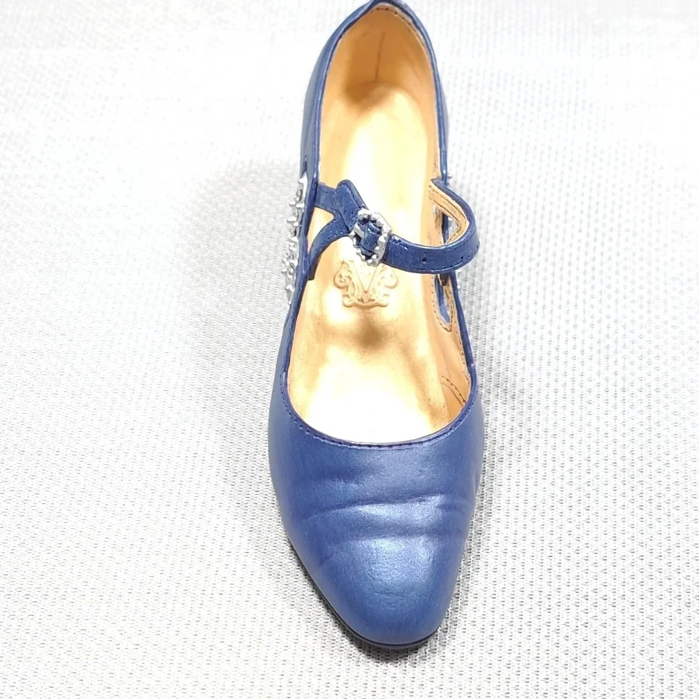 Just the Right Shoe By Raine Starry Night Mini‎ Ceramic Blue Shoes Figurine