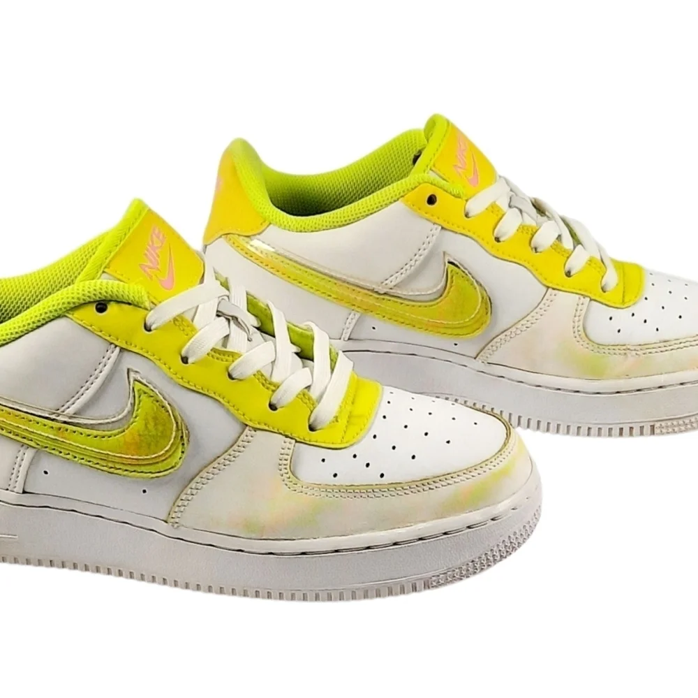 Nike  Air Force 1 LV8 Sneakers White Acid Wash Green Size 6.5Y/ Womens Sz. 8