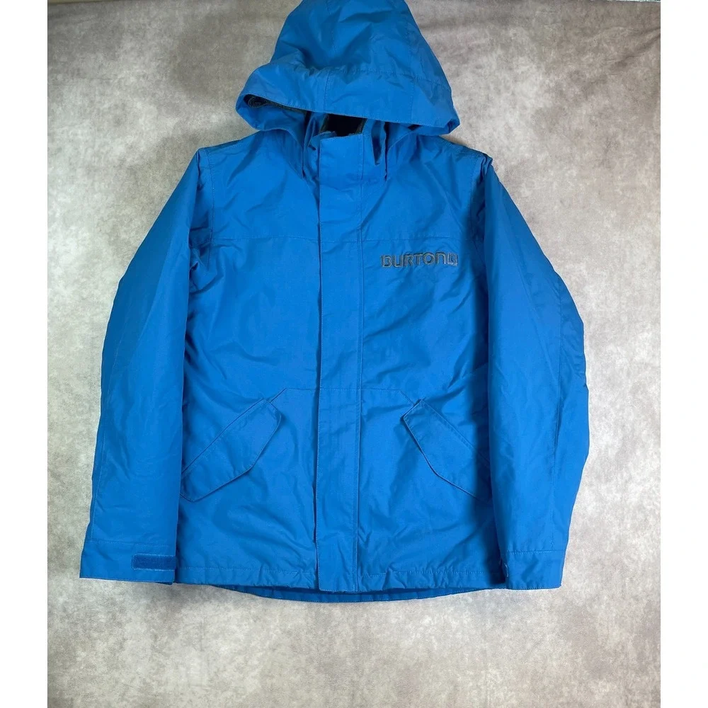 Burton Chittagong Ski Jacket Dryride Shell Boys Medium Blue Snowboard Hooded