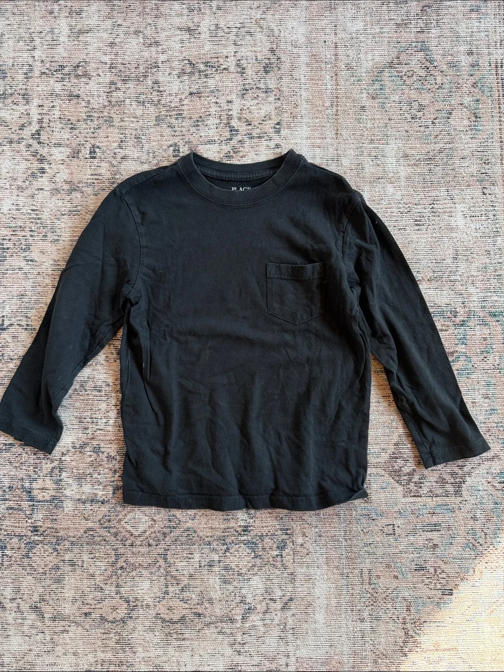 Place Black Long-Sleeve Pocket Tee for Kids