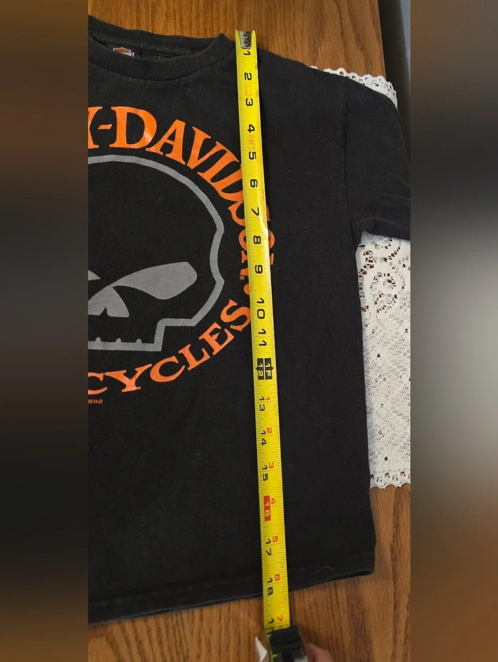 Harley-Davidson Kids Youth Willie G Skull Grapgic Tee Black Orange No Size Tag