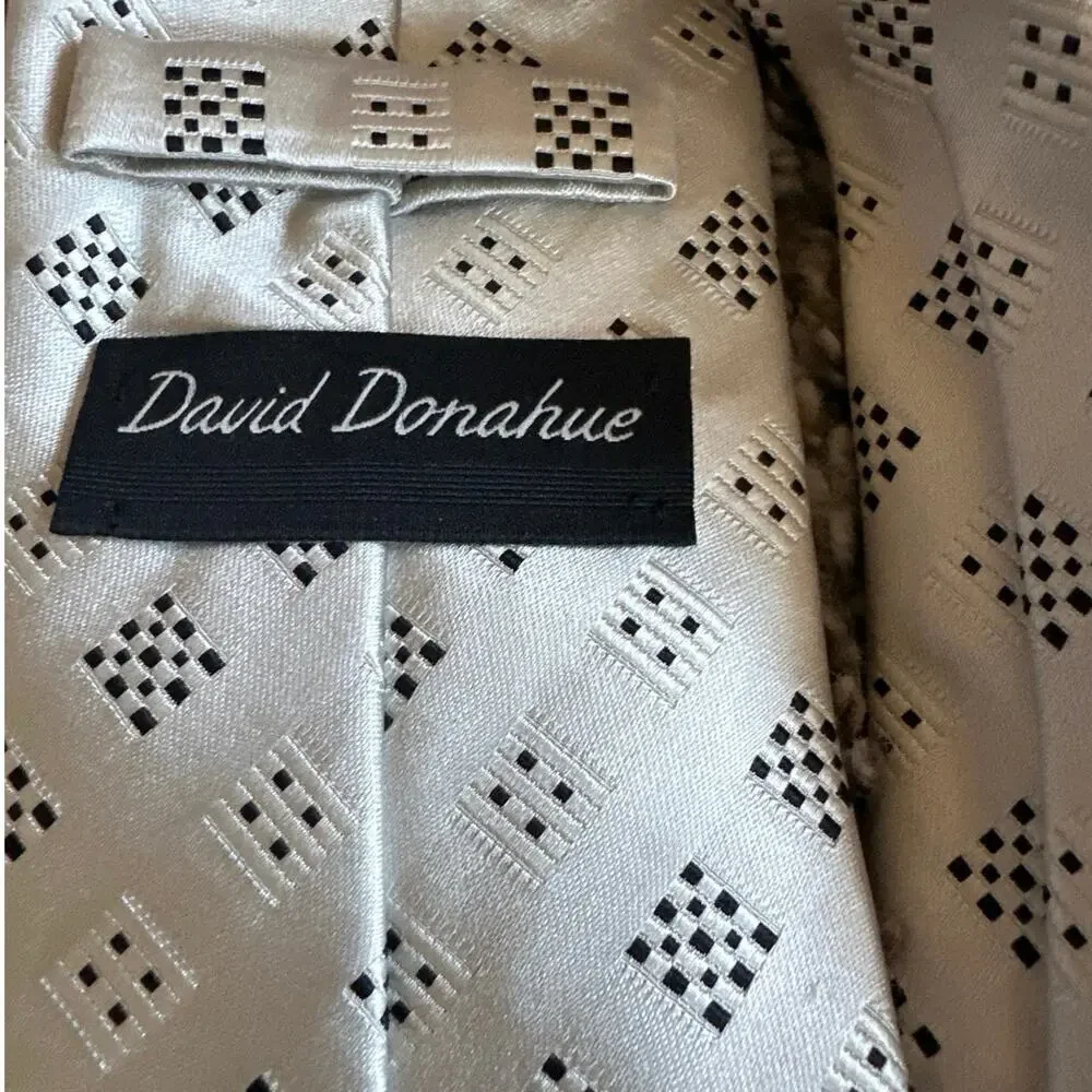 Set of 5 David Donahue Silk Ties Orange White Blue Purple