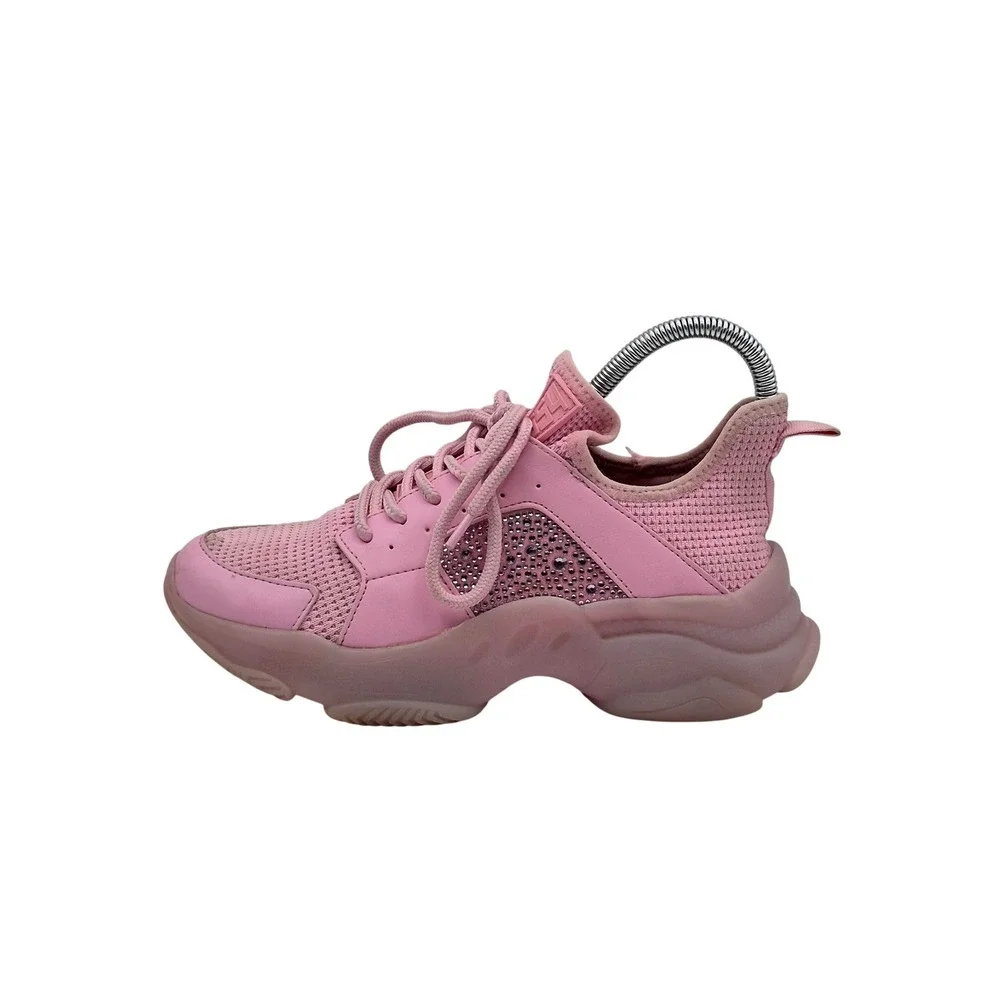 Steve Madden Vance Shoes Womens Size 6.5 Pink Mesh Rhinestone Sneakers‎ VNCE01S1