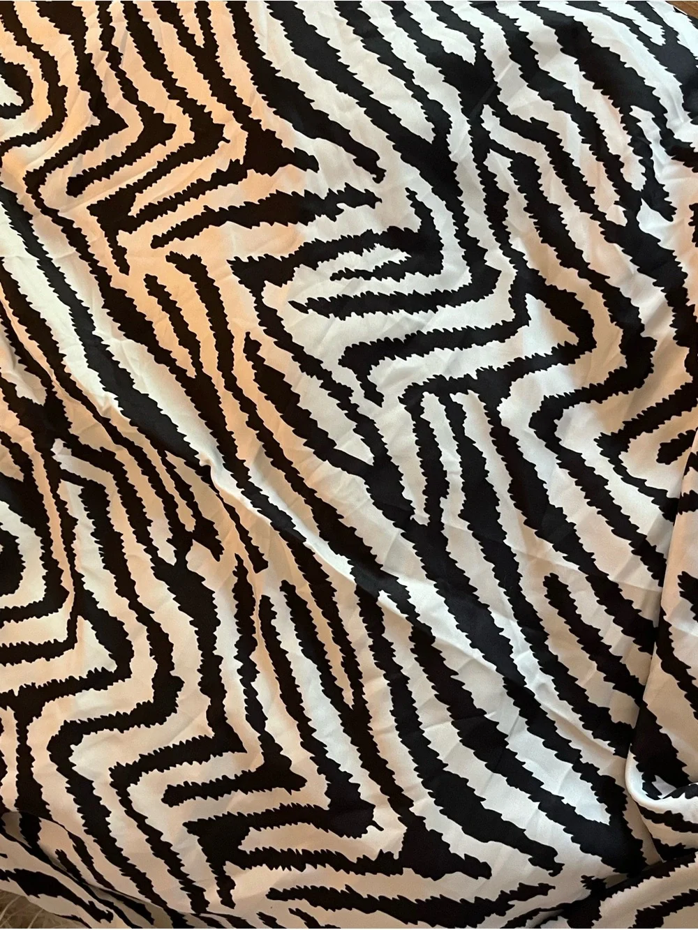 Black & White Zebra Print satin luxury scarf