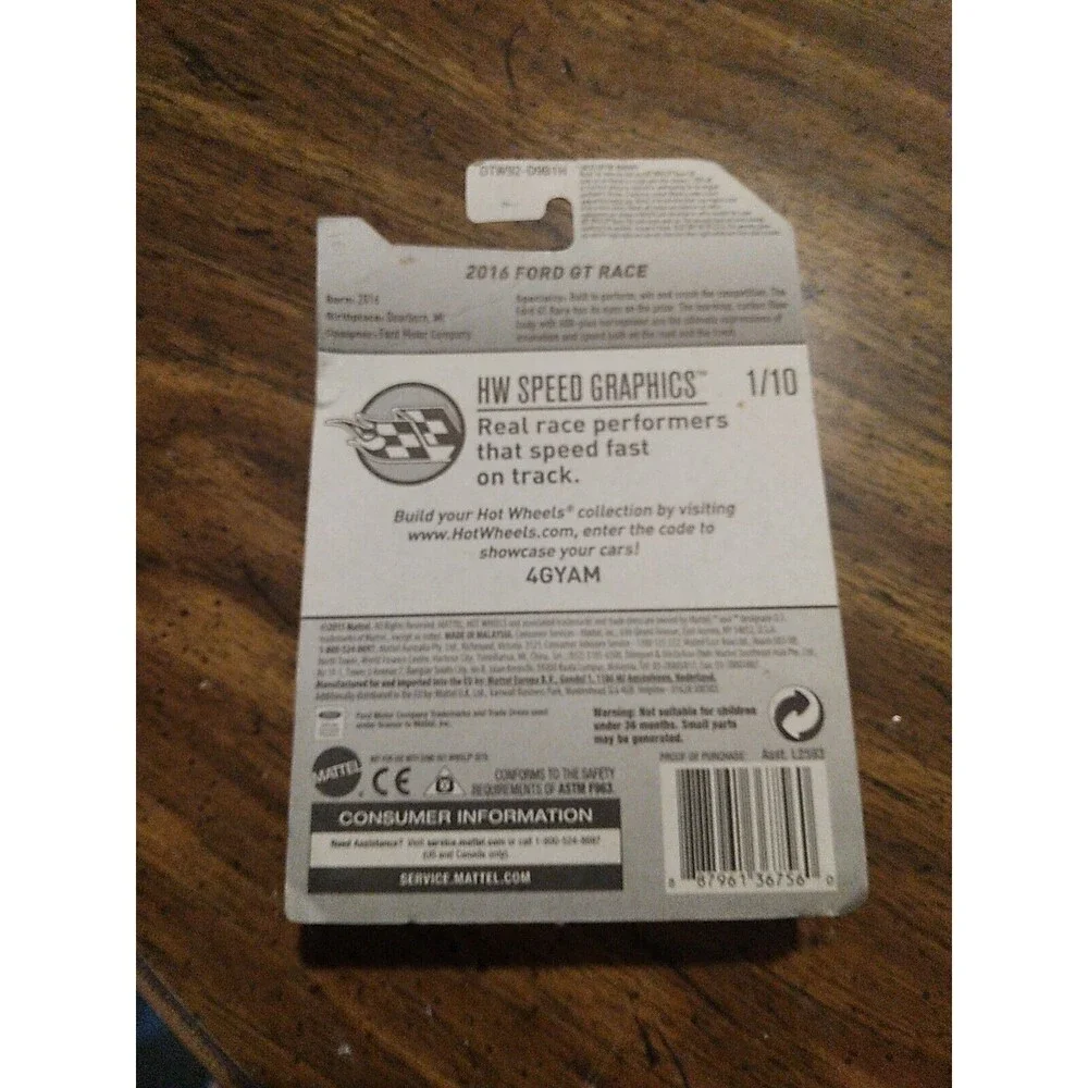 Hot Wheels card has