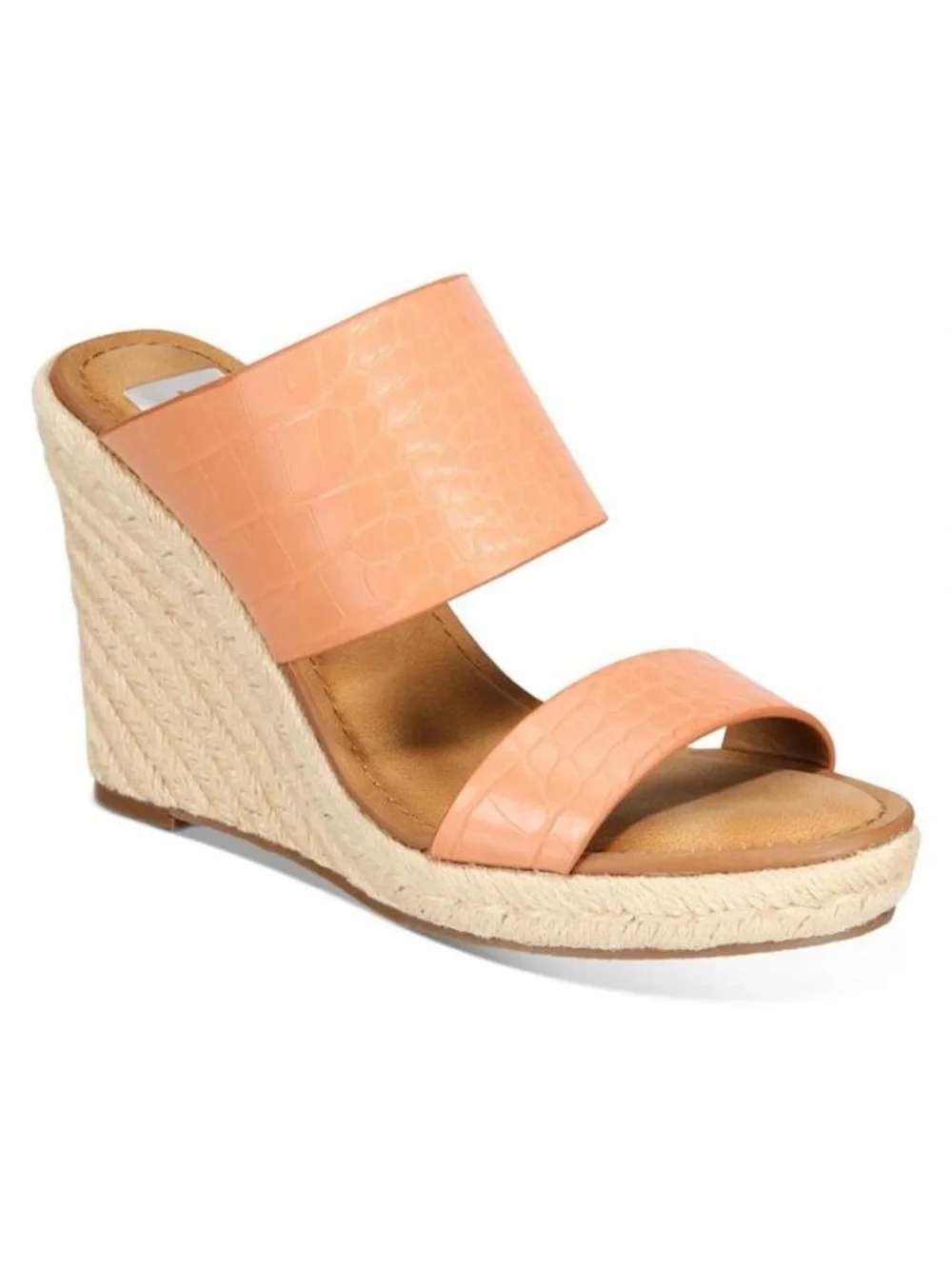 Dolce Vita Lotty Pink Crocodile Espadrille Wedge