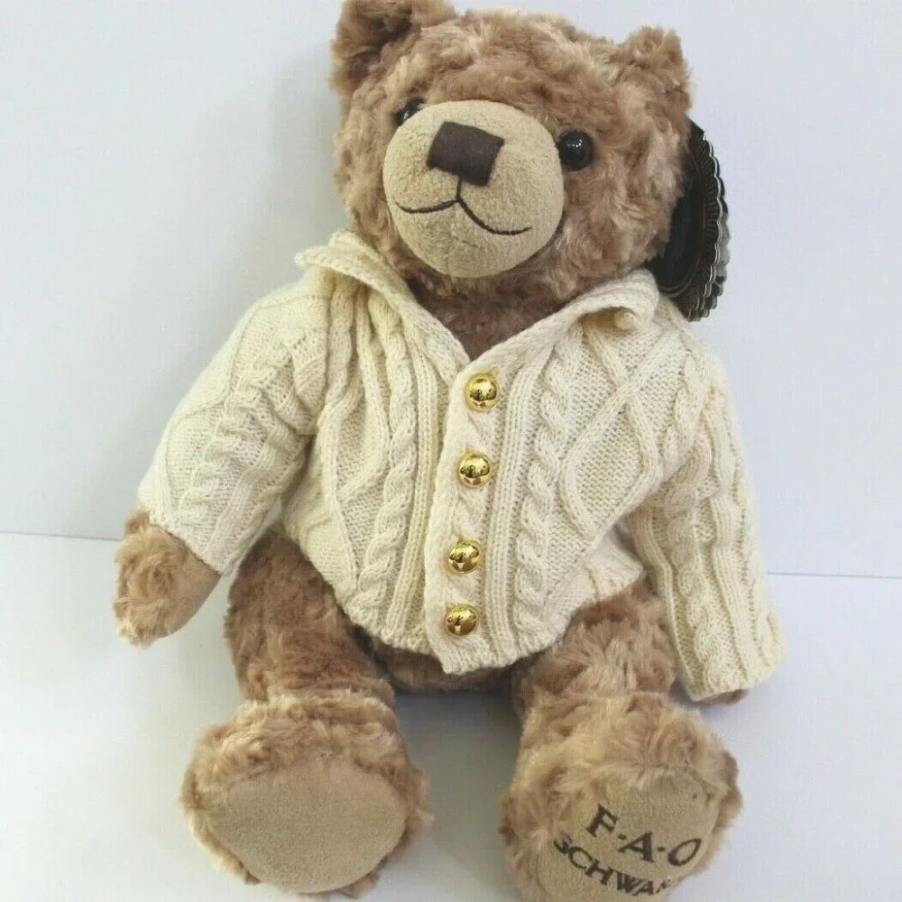 FAO Schwarz Anniversary Bear Plush Stuffed Animal with Sweater