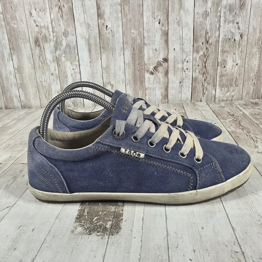 Taos Star Blue Canvas Low Top Sneakers Womens 9 Comfort Walking Shoes STA-12844‎