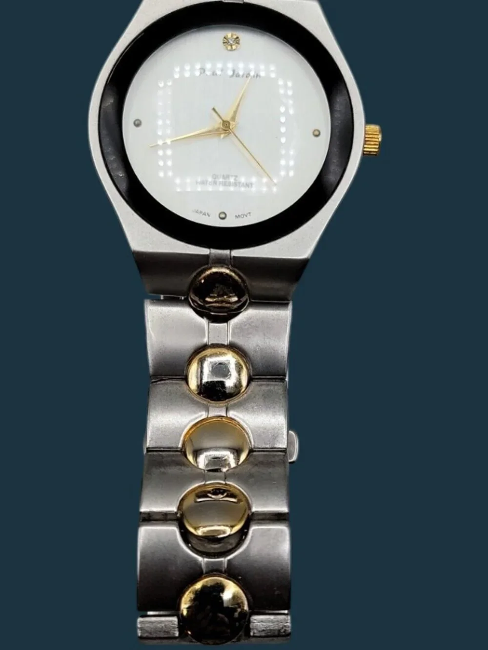 Vintage Paul Jardin Diamond Two Tone Quartz Watch 40mm 8