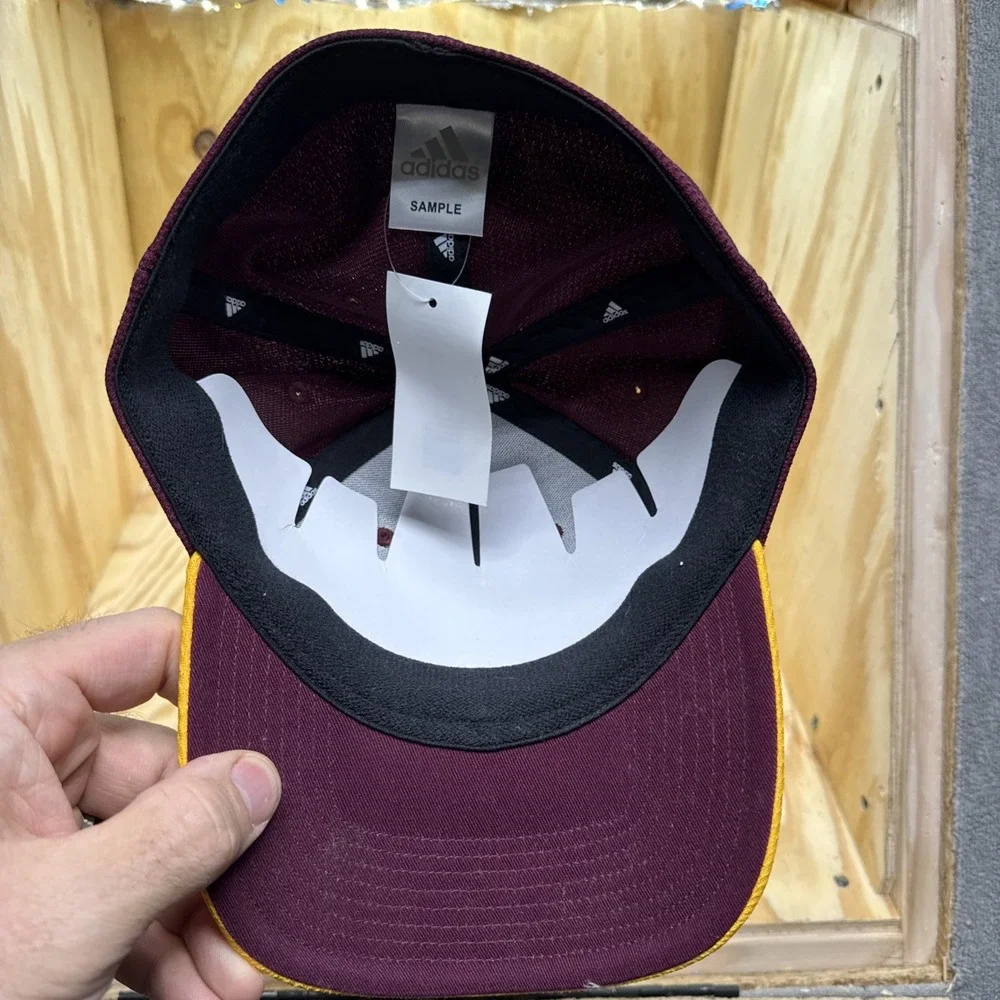 Arizona State Sun Devils Adidas Maroon Gold Hat A-Flex Fitted ASU Sample Cap S/M