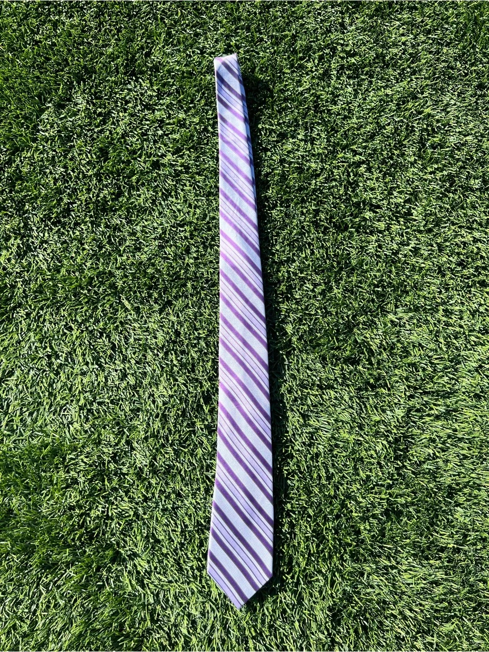 Pierre Cardin Lavender and Purple Striped Tie