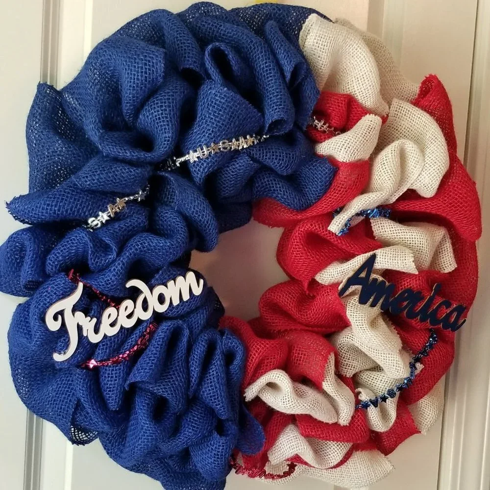 Boutique patriotic burlap