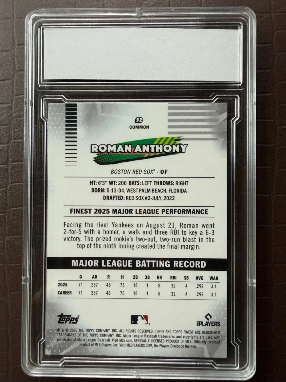 Topps roman anthony