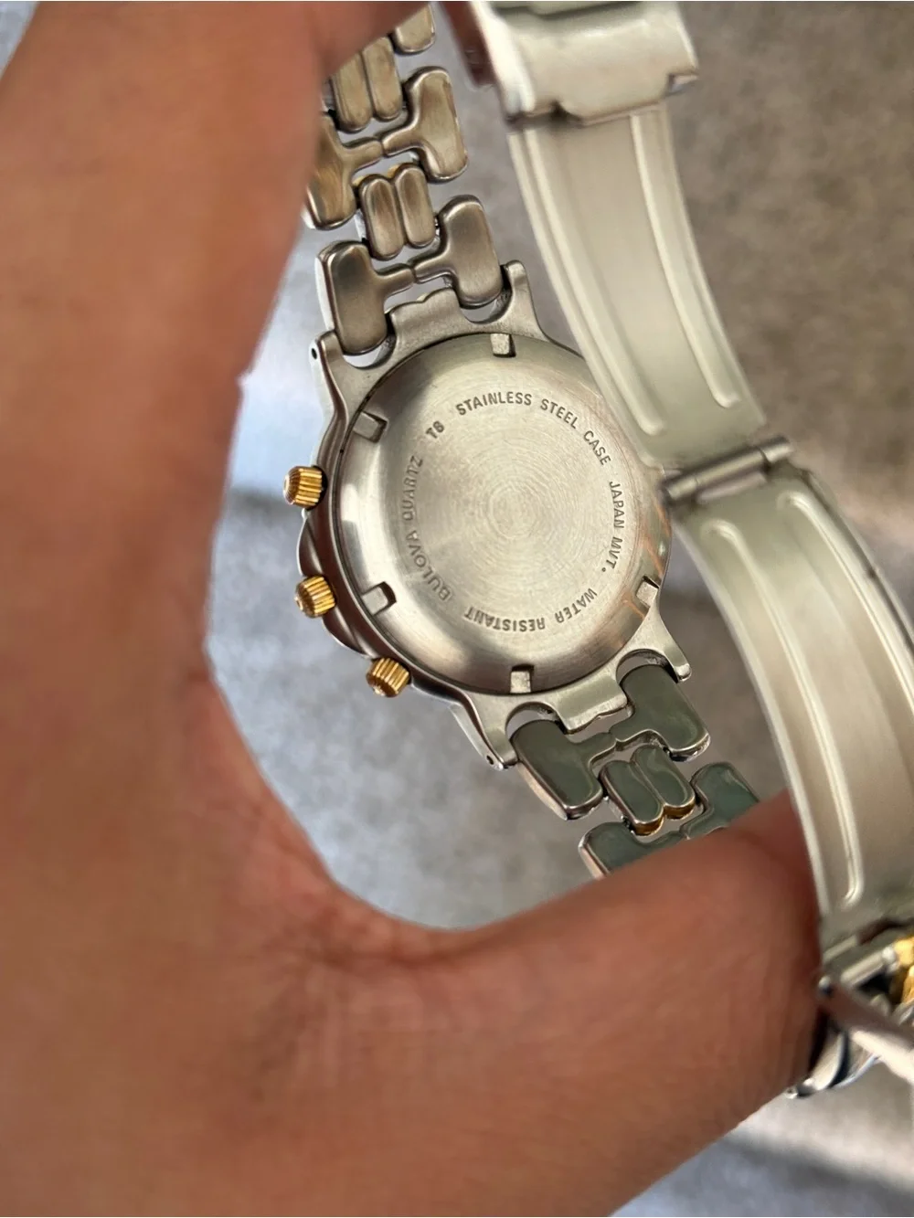 Bulova 90s marine star Two-Tone mens date Stainless Steel Watch