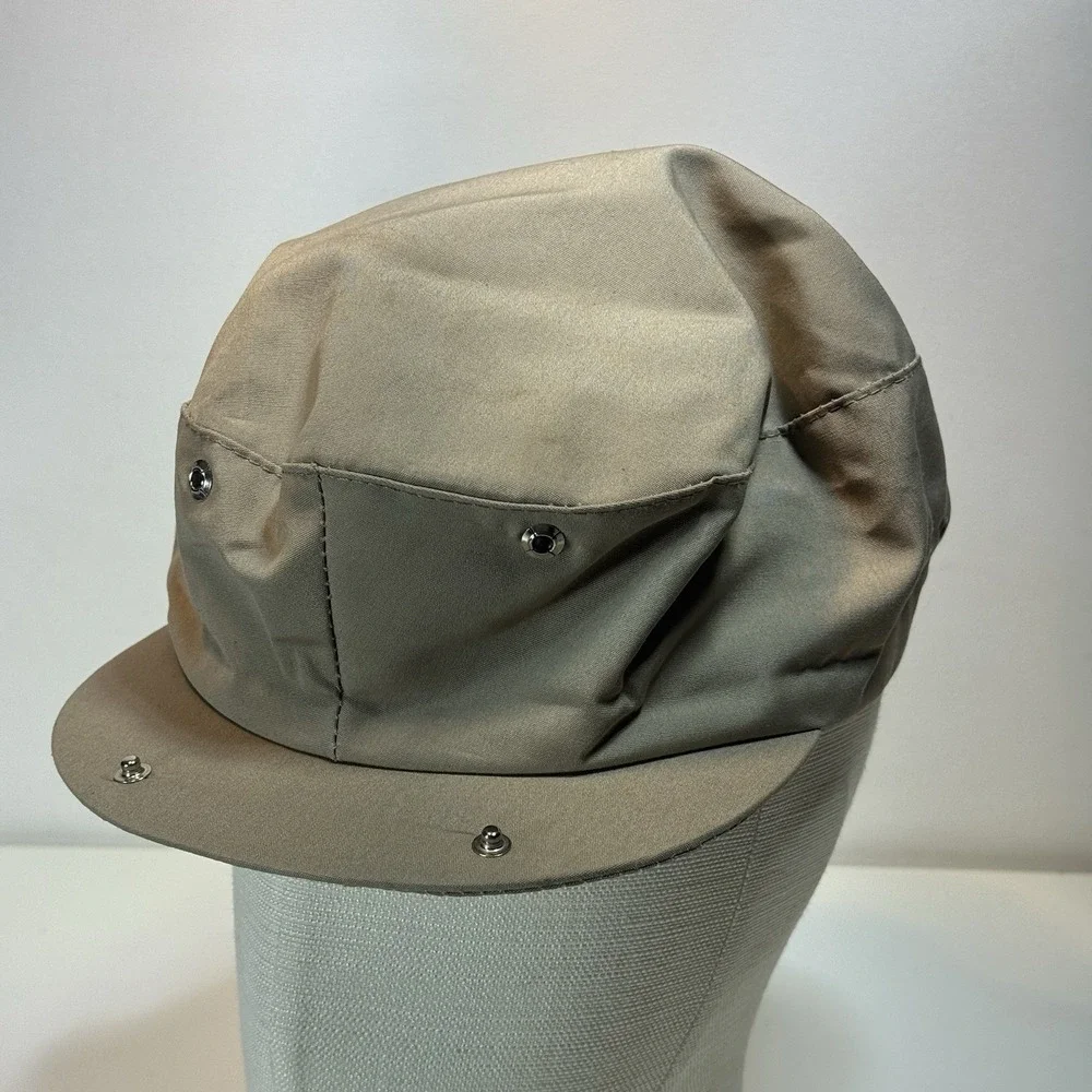 Eddie Bauer Newsboy Golf Cabby Hat Cap Tan USA Union Made Plaid Lining Size L