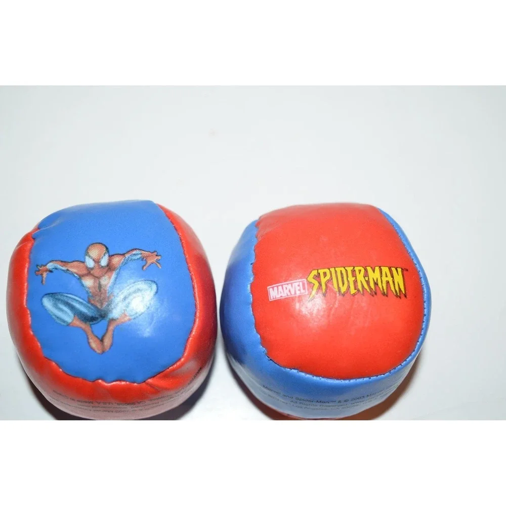 Vtg Marvel  Spider-man‎ Hacky Sack 2003 Blue & Red 2 Panel Footbag set of 2