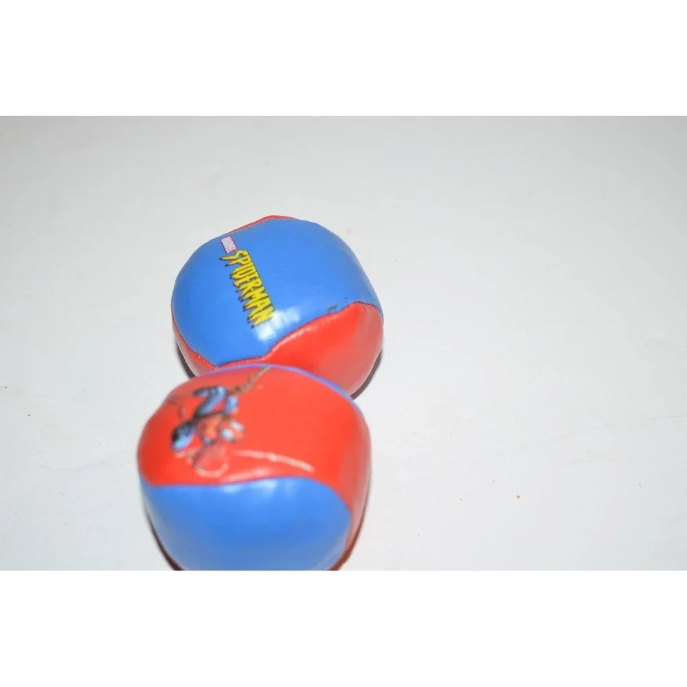Vtg Marvel  Spider-man‎ Hacky Sack 2003 Blue & Red 2 Panel Footbag set of 2