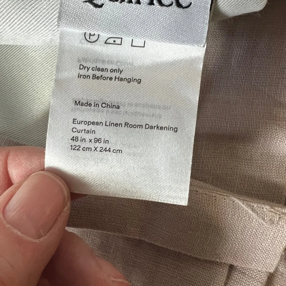 Quince European Linen Room Darkening Curtain Tan 48 x 96