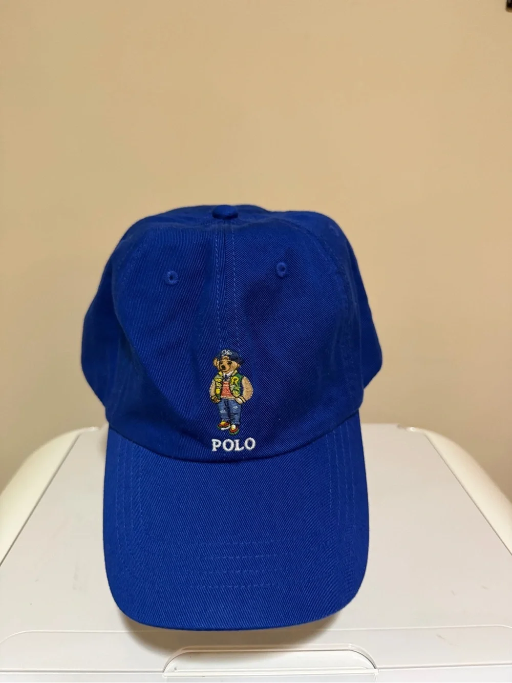 Polo by Ralph Lauren Royal Blue Bear Embroidered Kids Cap