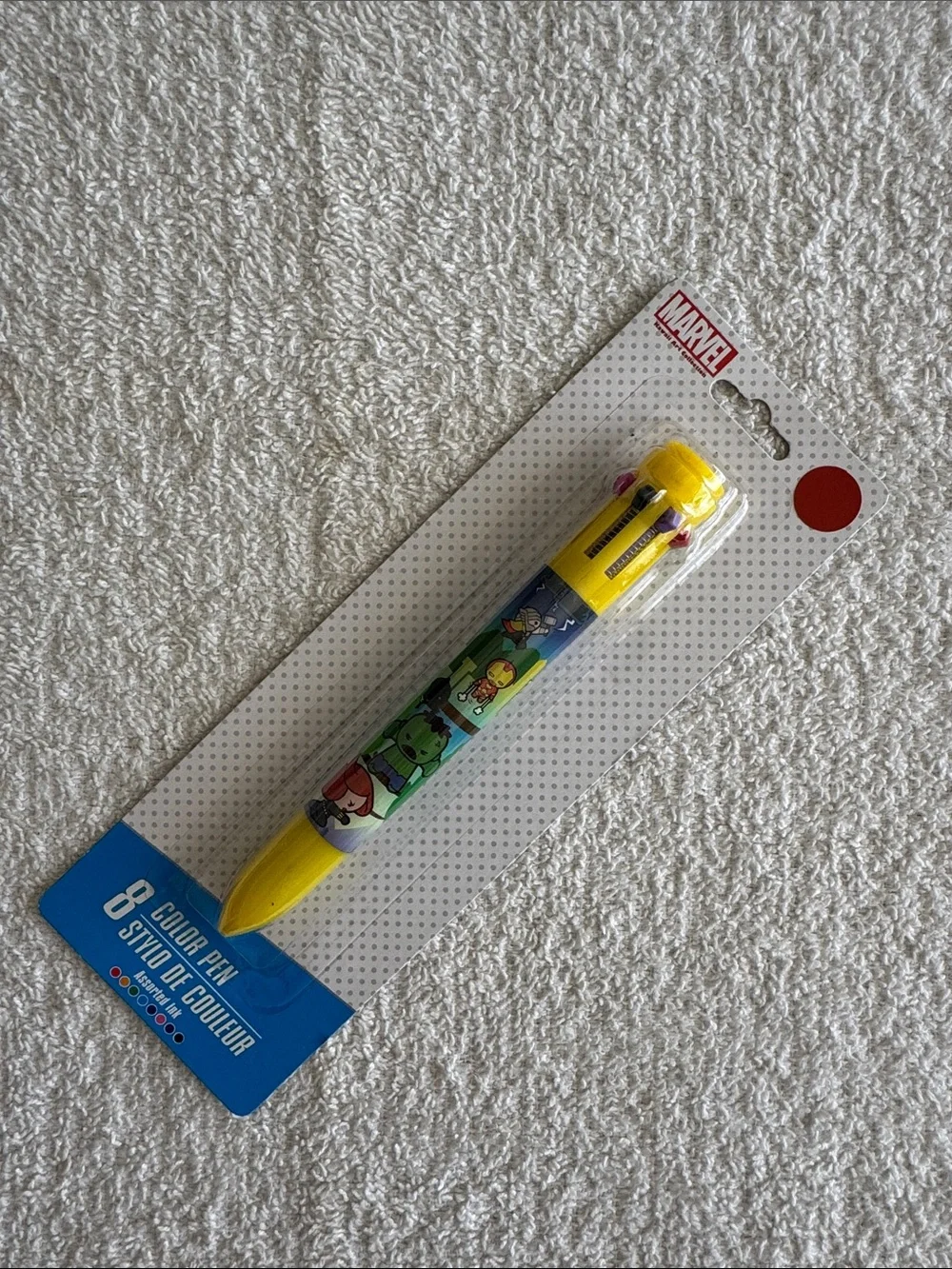 Marvel Avengers Yellow 8-Color Assorted Ink Pen