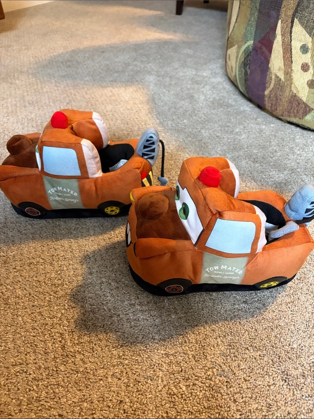 Disney Pixar Cars Tow Mater Kid's Slippers! Size L/XL
