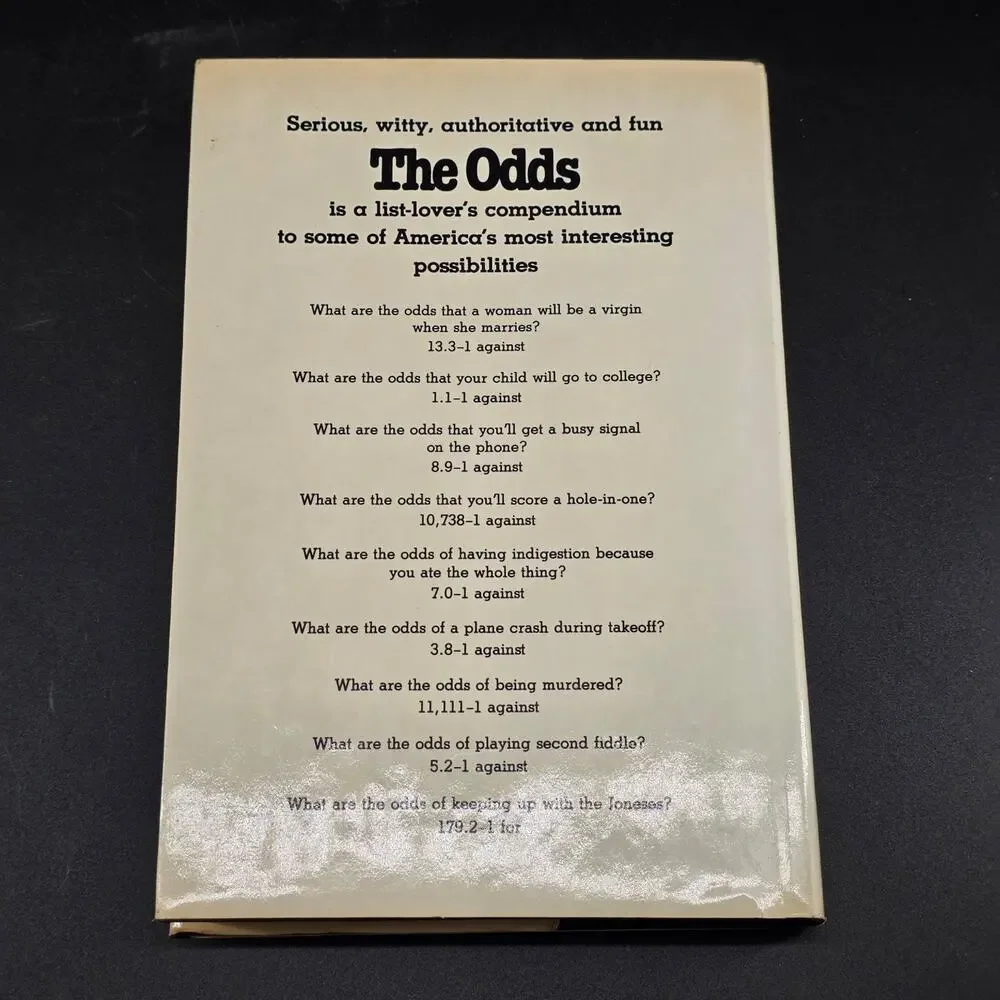 The Odds On Virtually Everything Scammons Verstappen 1980 Statistics Book