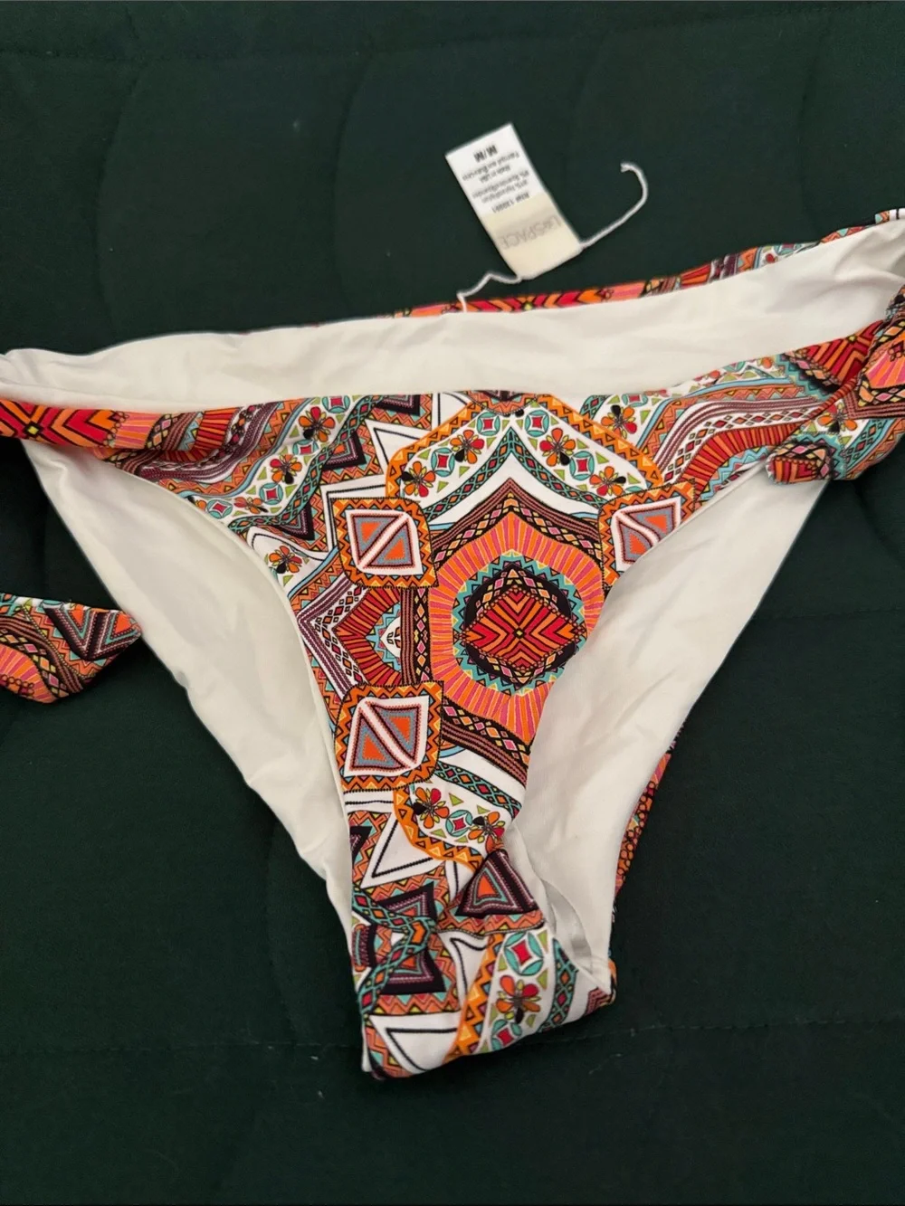 Women’s Printed Hipster Bikini Bottom - Multicolor Lspace  Medium new