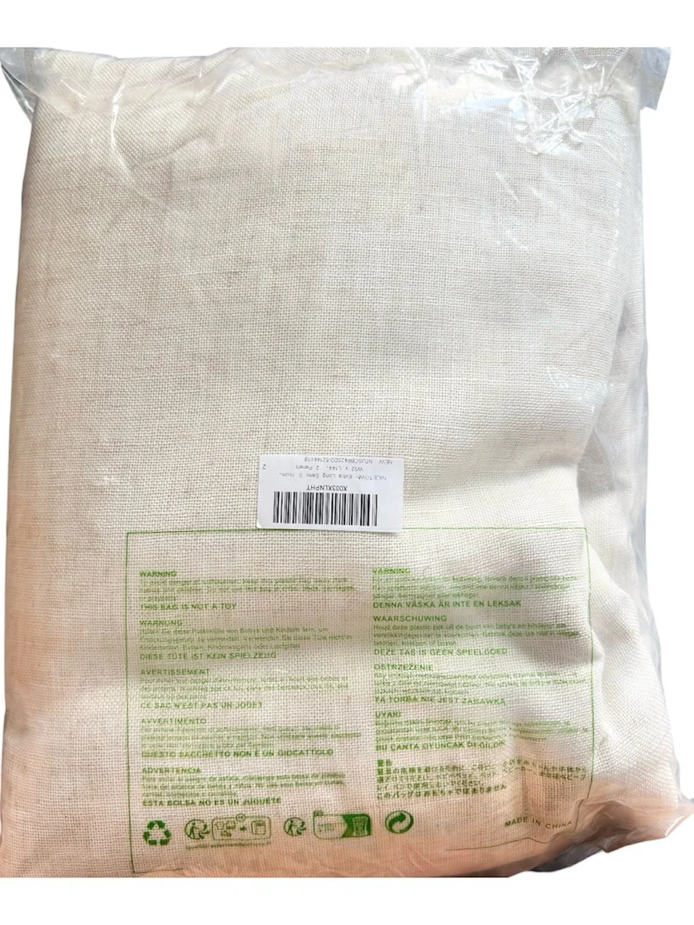 NICETOWN Extra Long Semi Sheer Linen Curtains for Living Room W52 x L144, 2pan