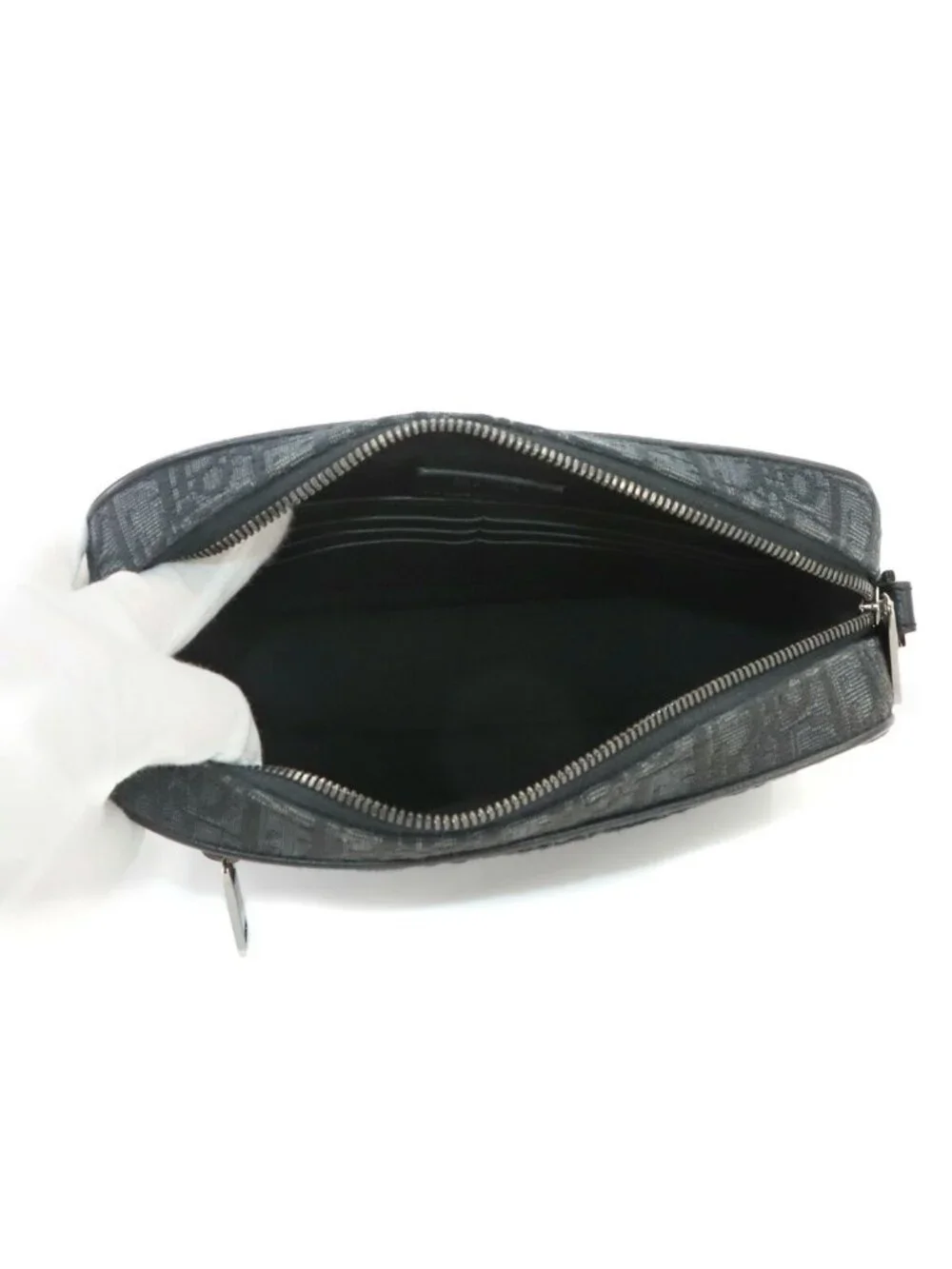 Dior Oblique Safari Shoulder Bag Canvas Leather Black