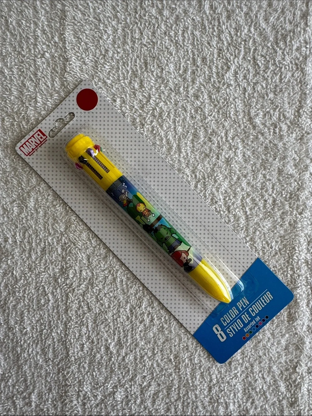 Marvel Avengers Yellow 8-Color Assorted Ink Pen