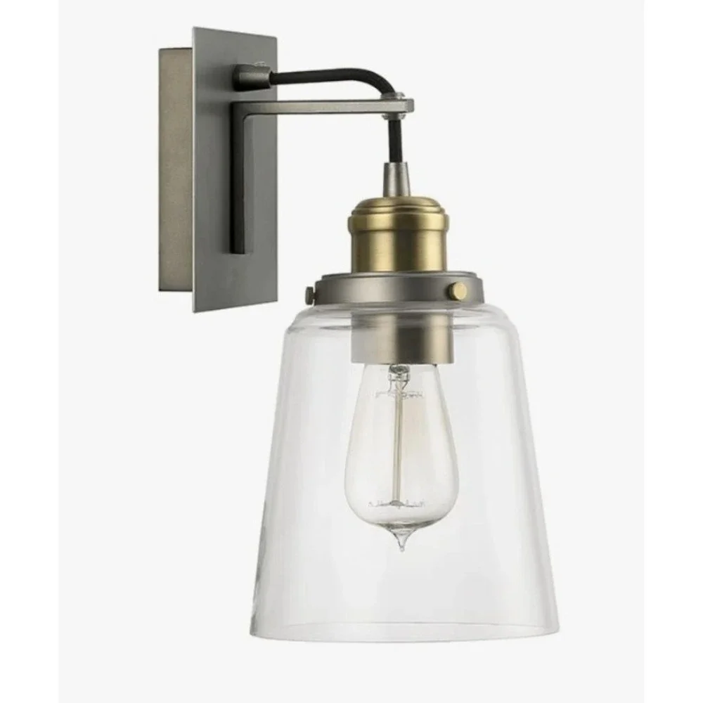 Capital Lighting 3711GA-135 Signature Wall Sconce Graphite‎ Aged Brass Open Box