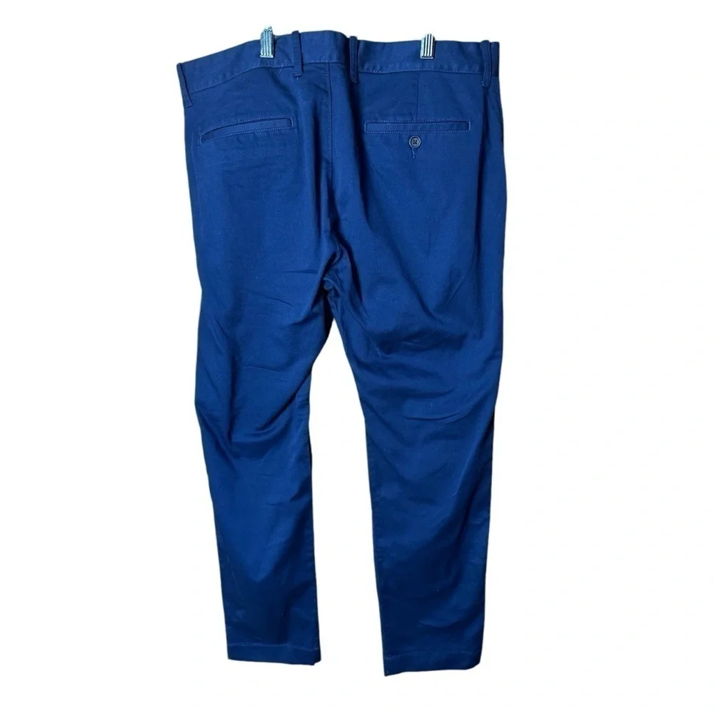 J Crew Straight Leg Flat Front Cuffed Chino Pants Navy Blue 36 NWT