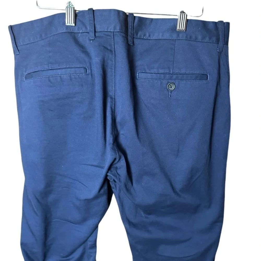 J Crew Straight Leg Flat Front Cuffed Chino Pants Navy Blue 36 NWT