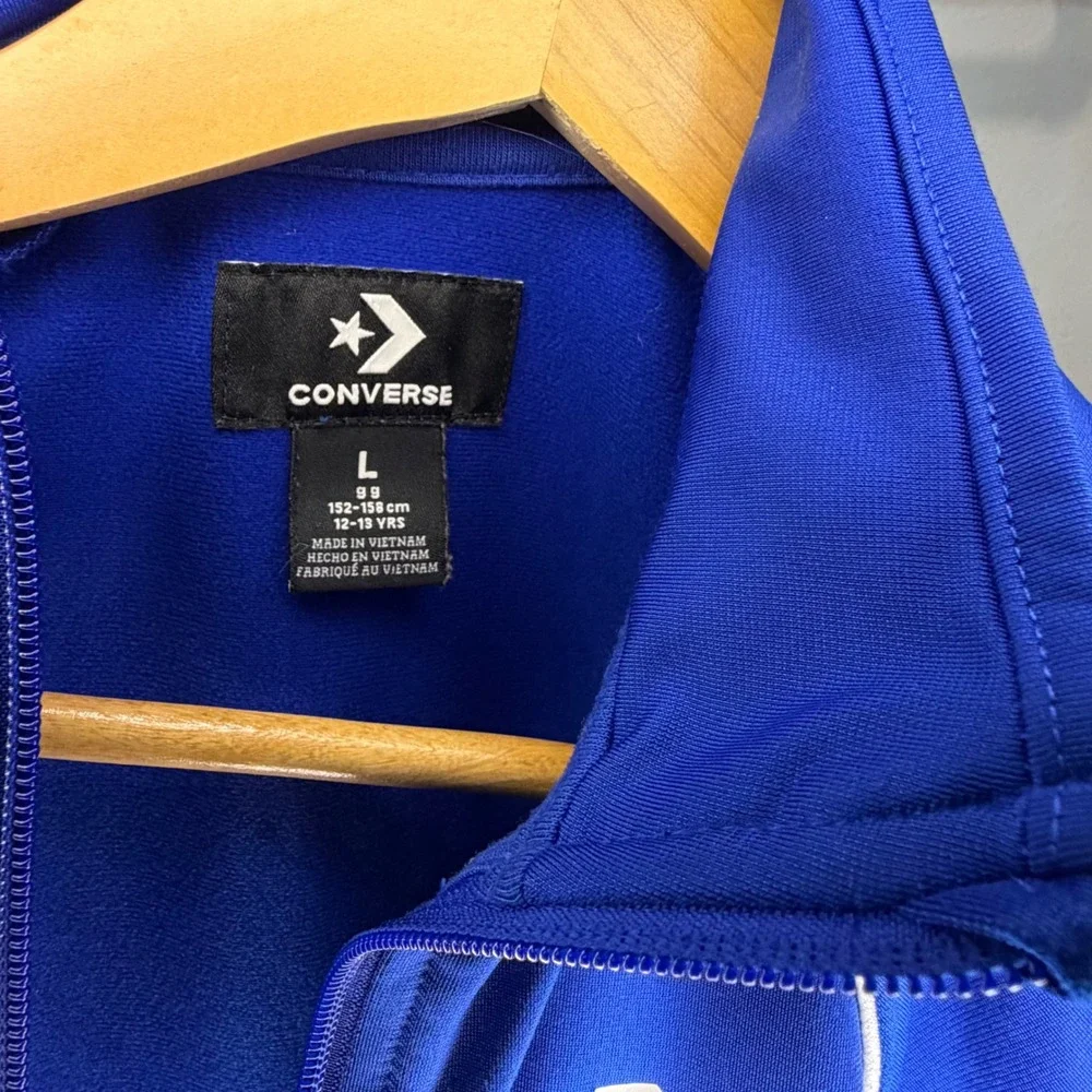 Converse Youth Royal Blue Full Zip Track Jacket Star‎ Chevron Logo L 12-13