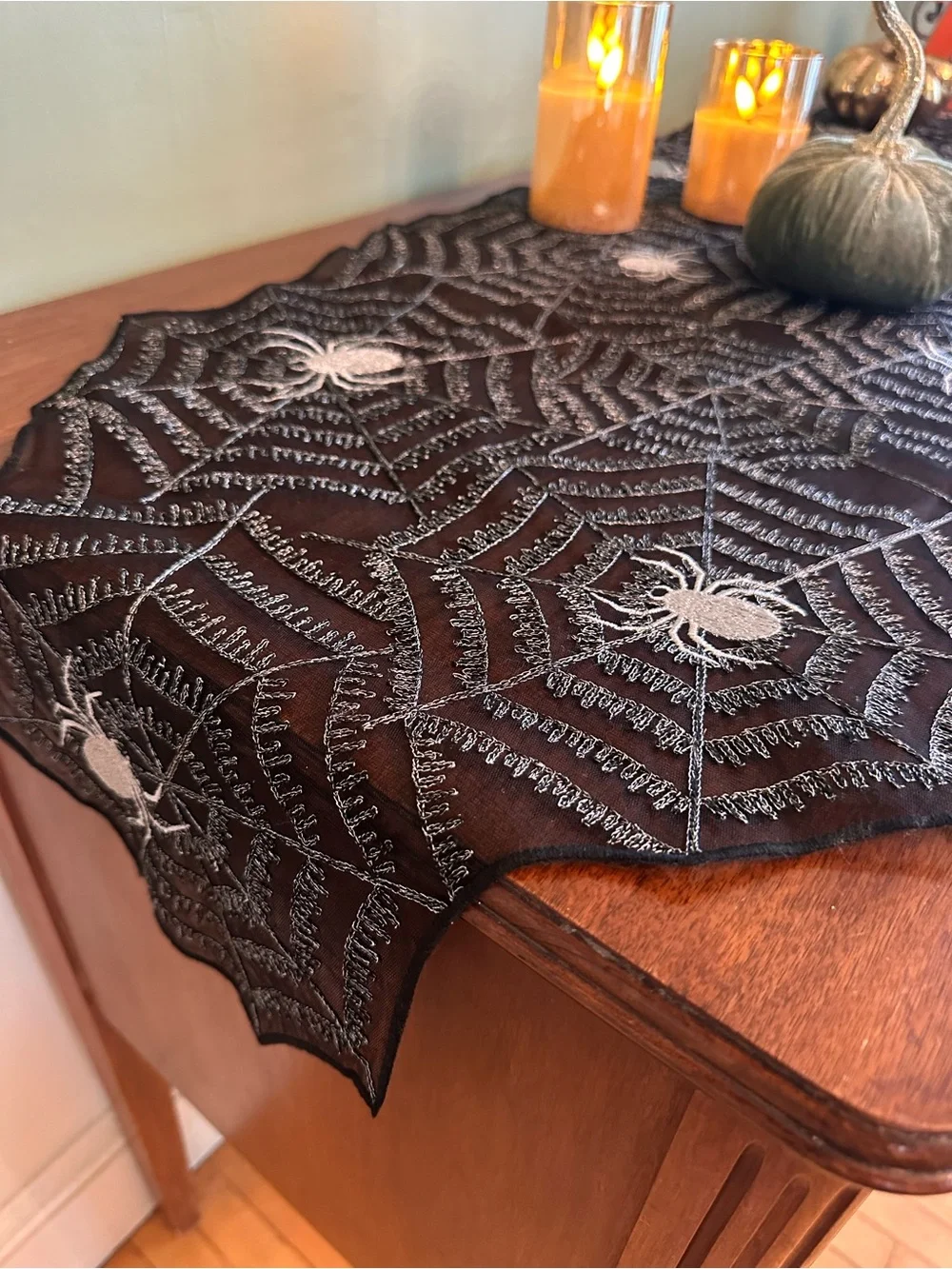 Halloween Spiderweb Table Runner - Black - Home Dining - NEW