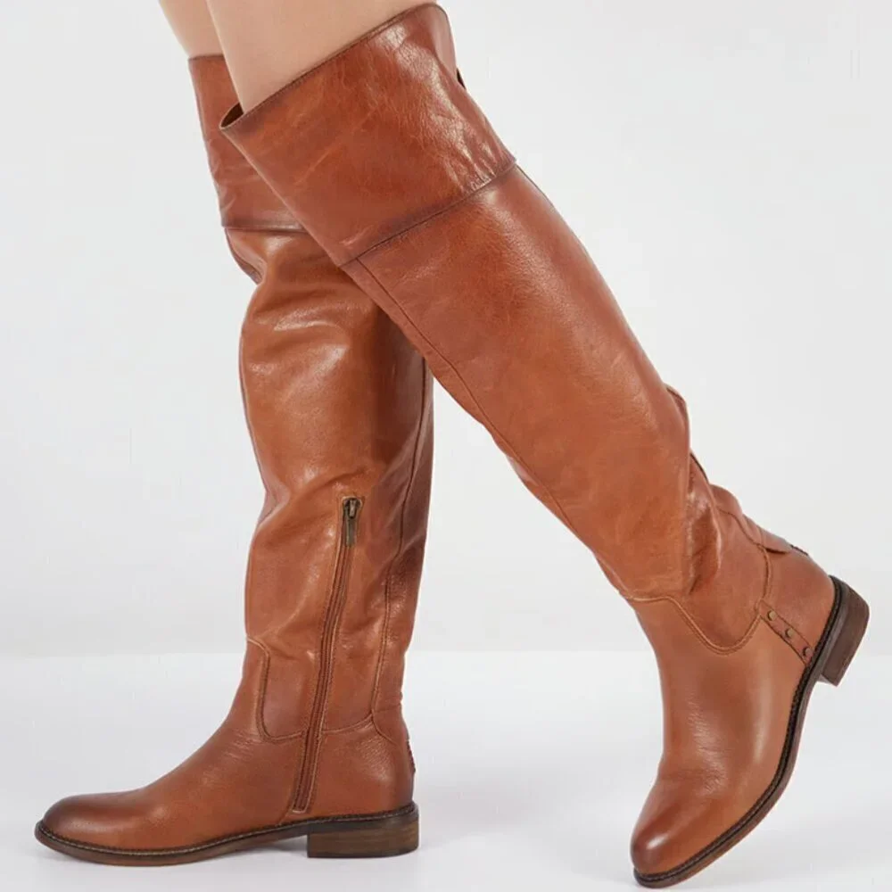 Franco Sarto Leather Over the Knee Boots Haleen (Wide Calf)